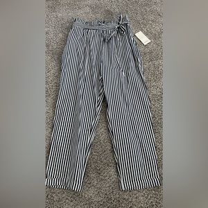 Navy & White Zara Capri Pants